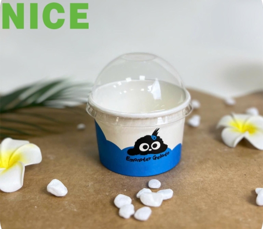 Tô giấy nắp cầu đựng kem