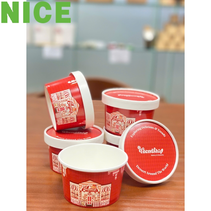 Tô giấy nắp giấy đựng kem