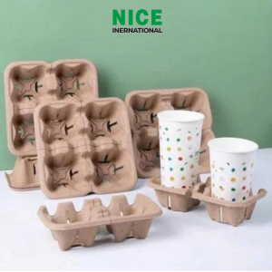 Khay bột giấy đựng trà sữa