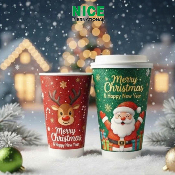 Ly giấy kim tuyến Noel