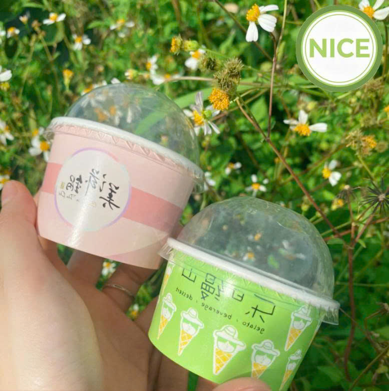 Tô giấy đựng kem nắp cầu