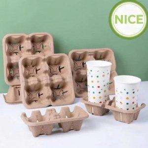 Khay bột giấy đựng trà sữa