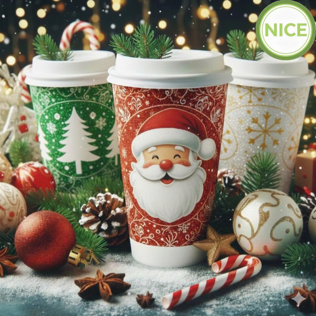 Ly giấy kim tuyến Noel