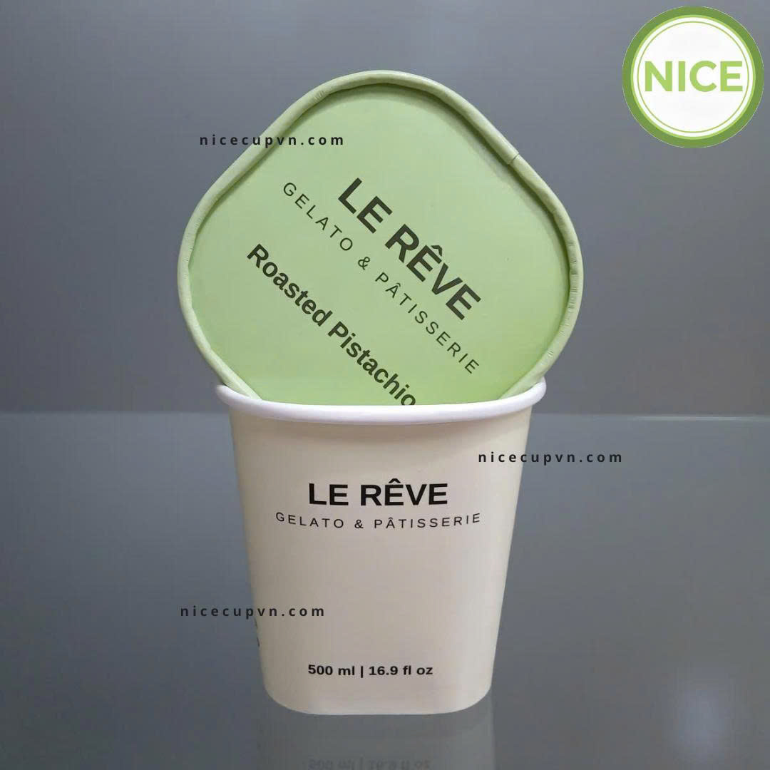 Hộp giấy vuông đựng kem